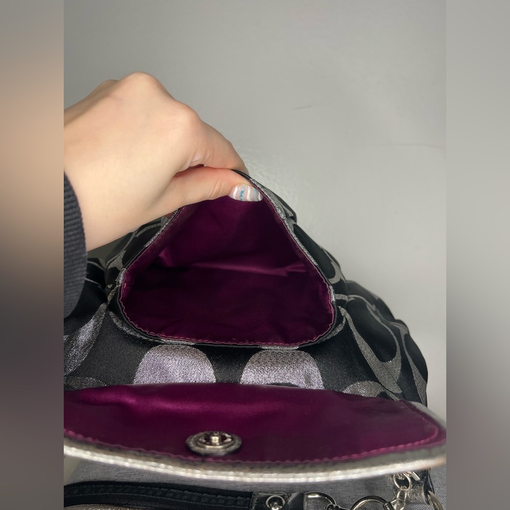 Coach Silver & Black Crossbody Bag EUC sold - Picture 7 of 11